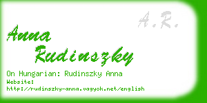 anna rudinszky business card